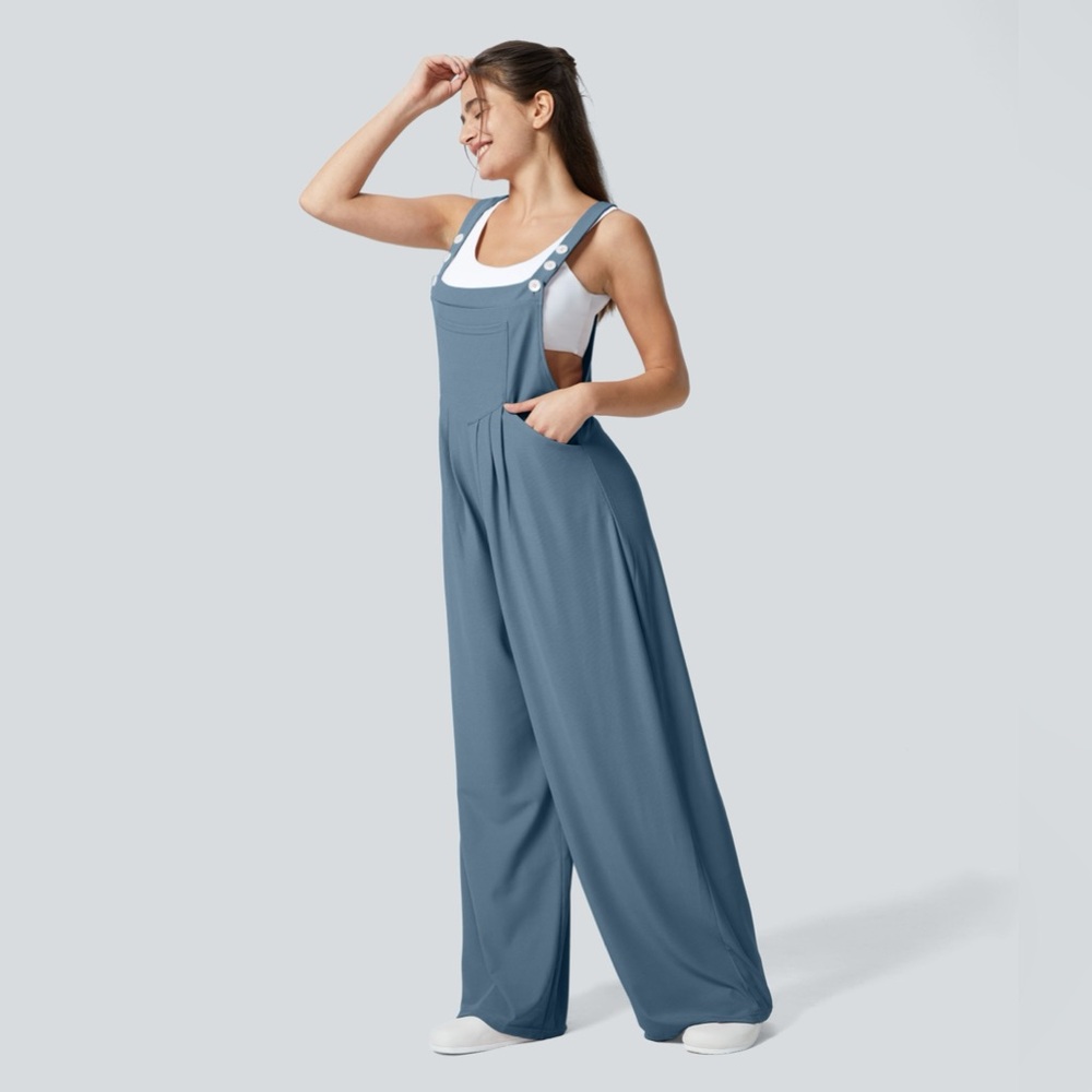 Halara casual waffle overalls NWT - Picture 3 of 9